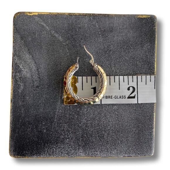 Large Textured Hoop Earrings in Gold and Silver - NWT - Picture 7 of 8